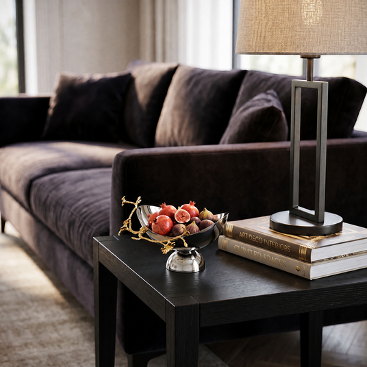 Decorative bowl on living side table