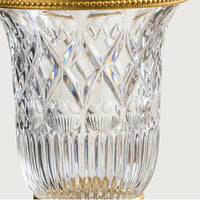 Diamond cut crystal vasetop shot