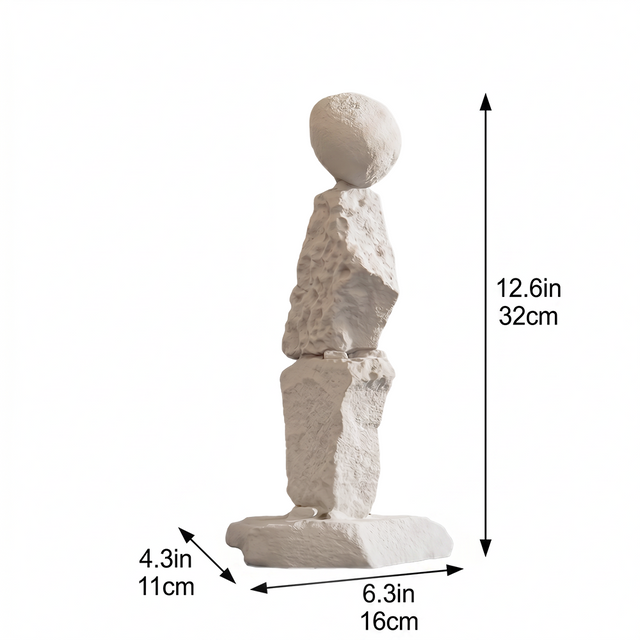 Dimension marked minimaliststanding man sculpture
