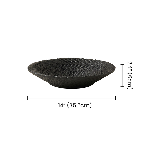 Dimension marked wavy edge decor platter