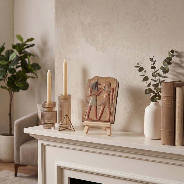 Egyptian Relief On White Mantel