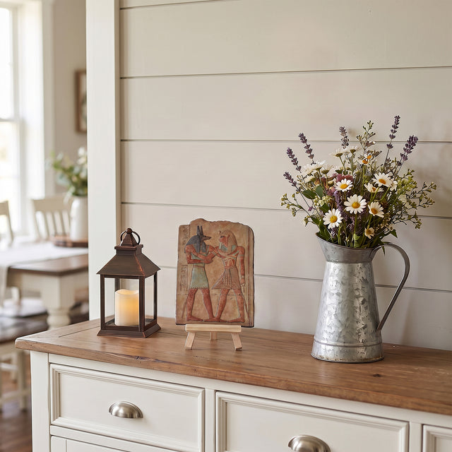 Egyptian Relief On Wooden Cabinet