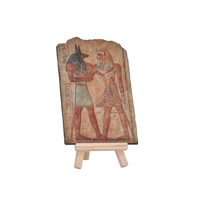 Egyptian Resin Relief With Wooden Easel