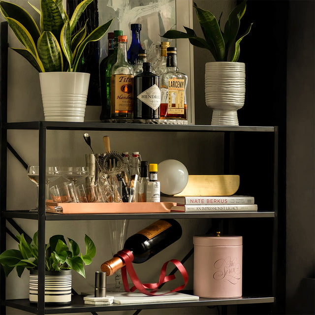 Elegant Floating Metal Ribbon Wine Rack Creative Balancing Sculpture for Modern Home Office Decor On The Bottom Of The Black Shelf 090928