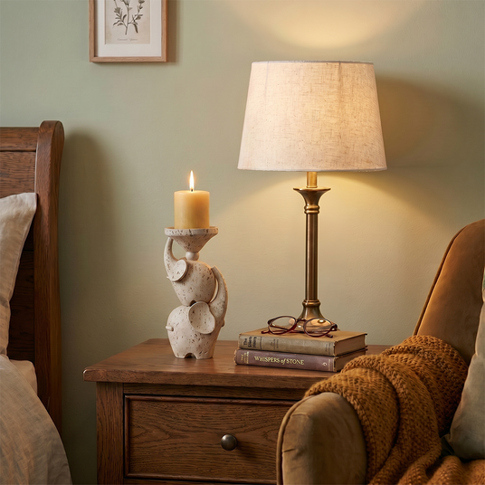 Elephant Candle Holder On Bedside Table