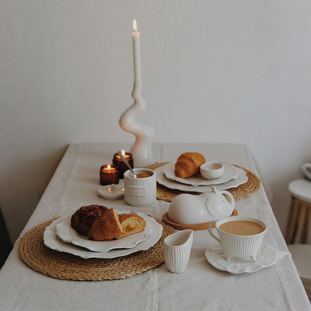 ElephantCeramic WhiteDining Scene
