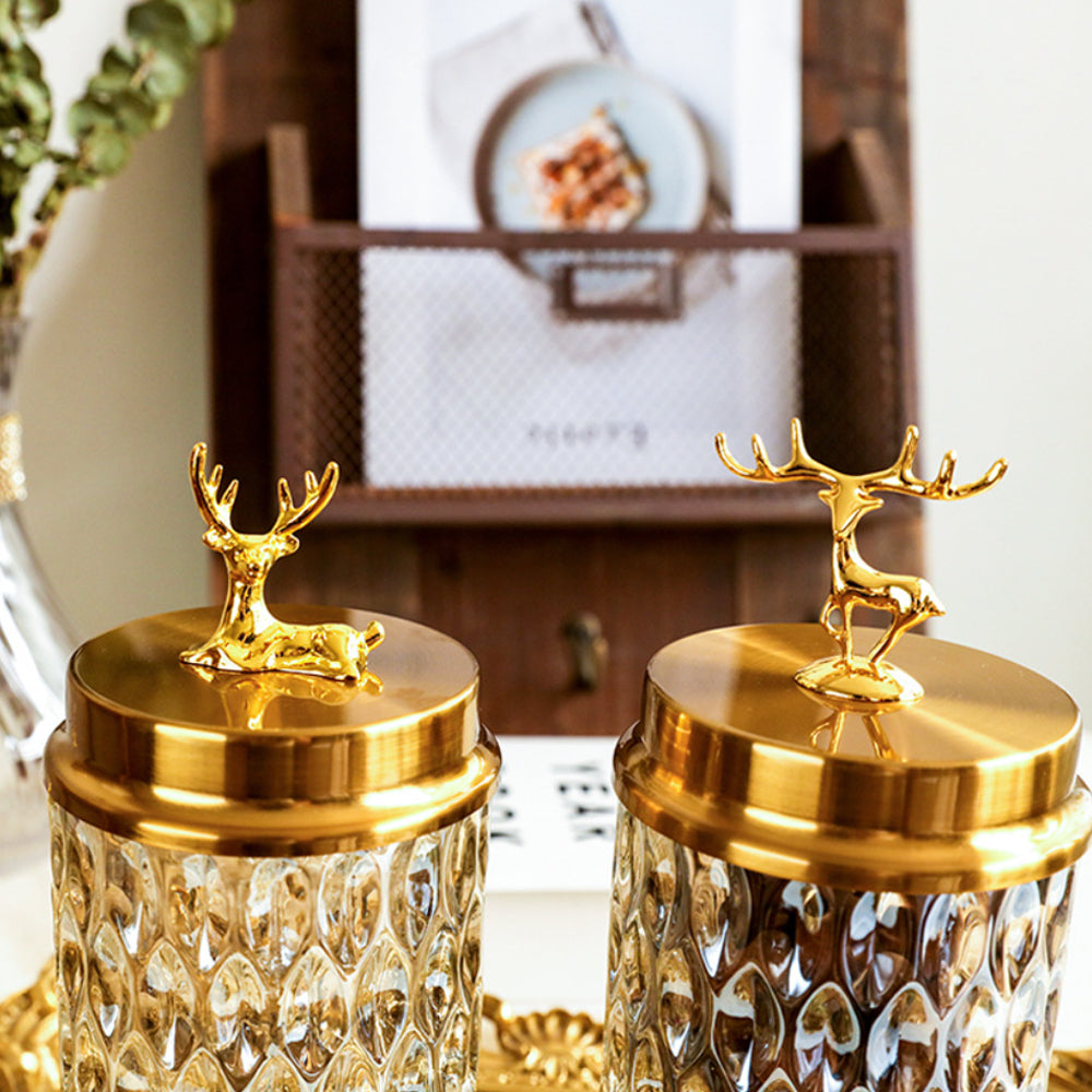 European-style-metal-glass-elk-storage-jar-close-up-0627