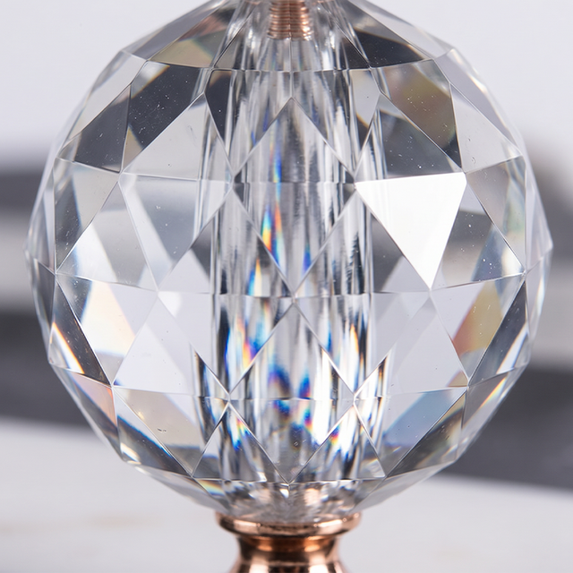 Faceted crystal ball closeup