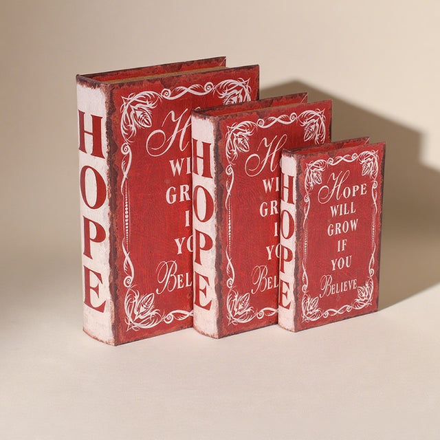 Faux Book Storage Box Distressed Leather Look with Secret Compartment 081118