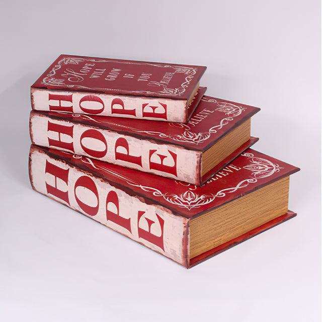 Faux Book Storage Box Distressed Leather Look with Secret Compartment Details 2 081118