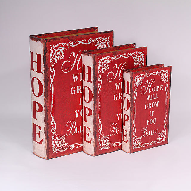 Faux Book Storage Box Distressed Leather Look with Secret Compartment Details 3 081118