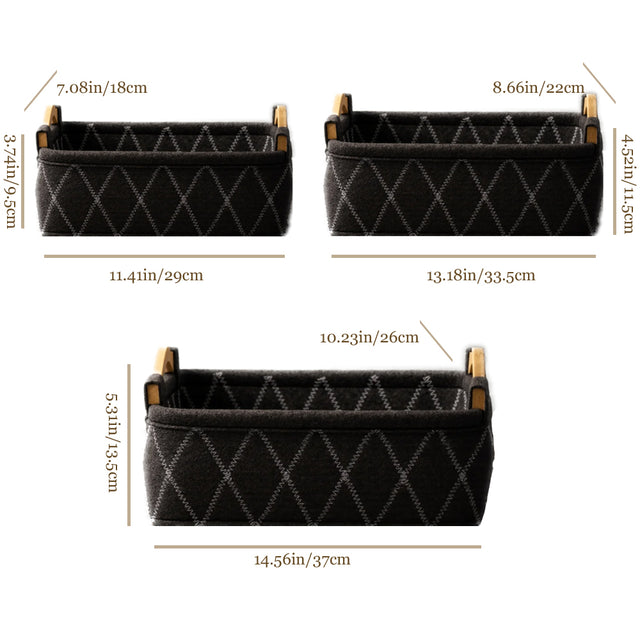 Felt Fabric Wooden Handle Desktop Organizer Basket Size Chart