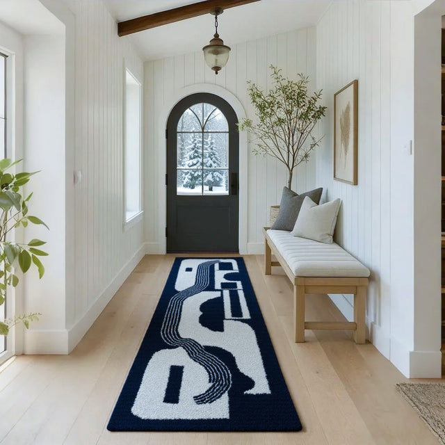 Flocked Velvet Rug Foldable Machine Washable Carpet In Front of The Door 090431