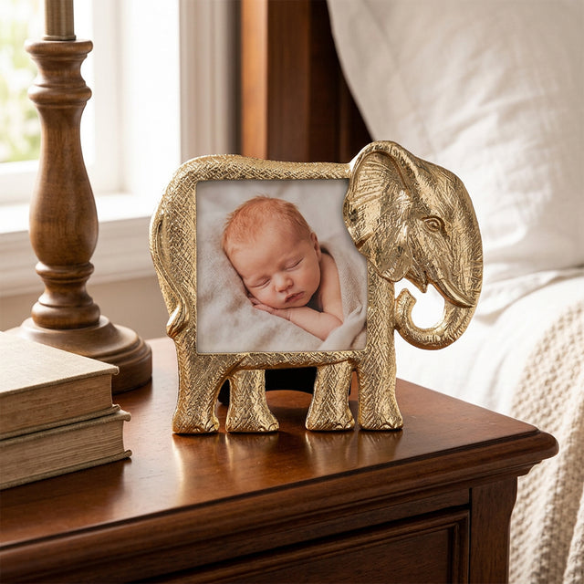 Frame displayed on bedroom nightstand