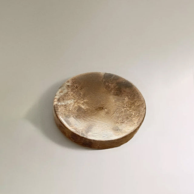 French Vintage Luxury-Style Natural Round Marble Tray
