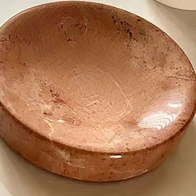 French Vintage Luxury-Style Natural Round Marble Tray Detail