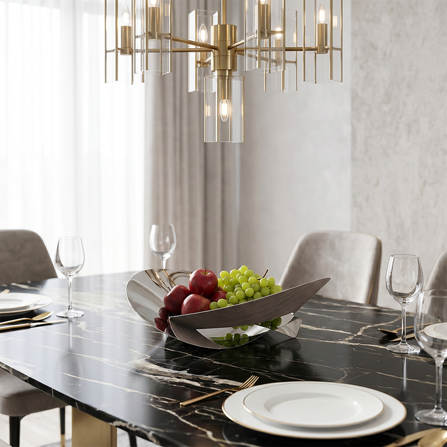 Fruit bowl on dining table setting
