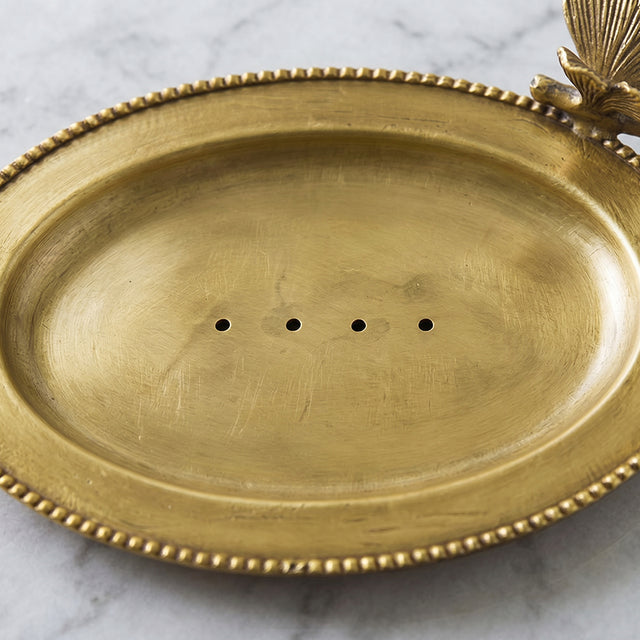 Full top view perforated gilded plate