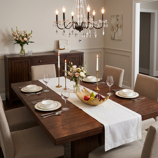 Gilded splash dish on classic dinner table