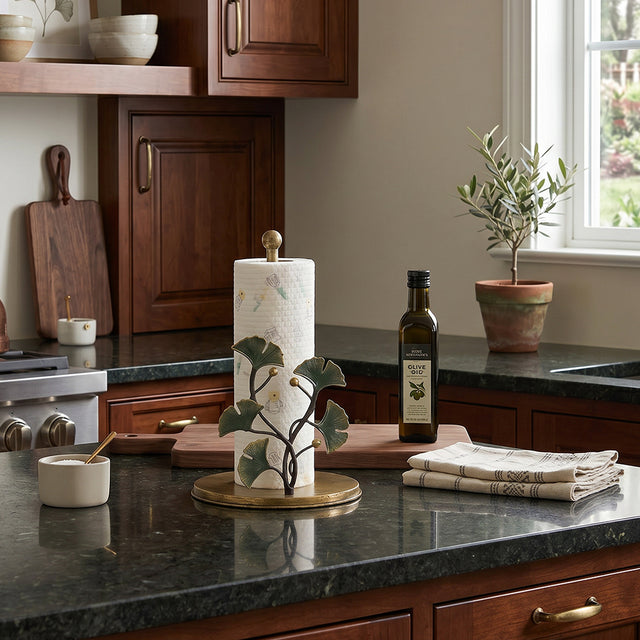 Ginkgo Holder On Dark Granite Counter