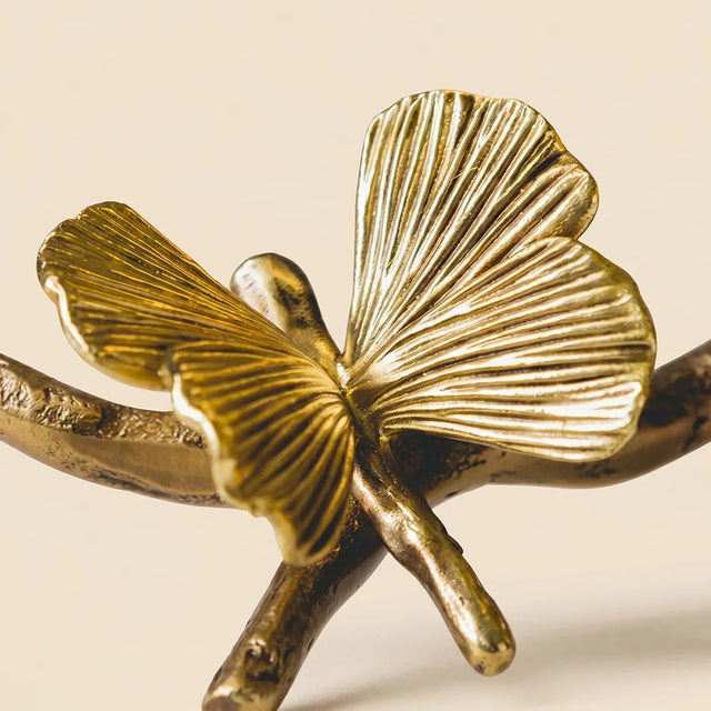 Ginkgo Leaf And Branch Close Up Detail