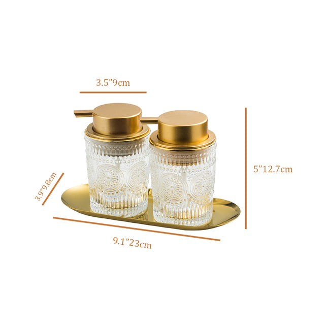 Glass Bathroom Dispenser Set sizechart