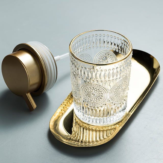 Glass Bathroom Dispenser Set details