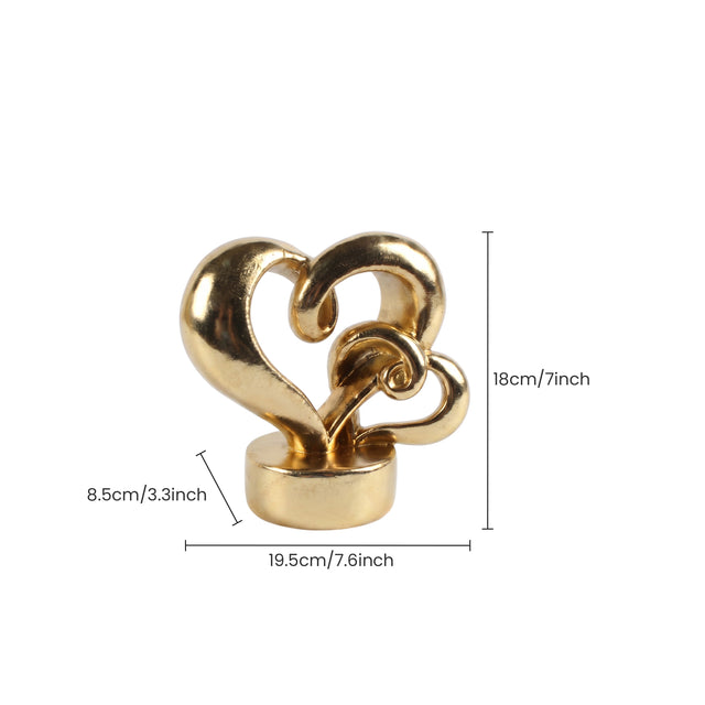 Gold Heart Sculpture With Size Markings