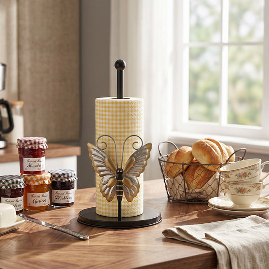 Gold Silver Butterfly Holder With Bread Jams