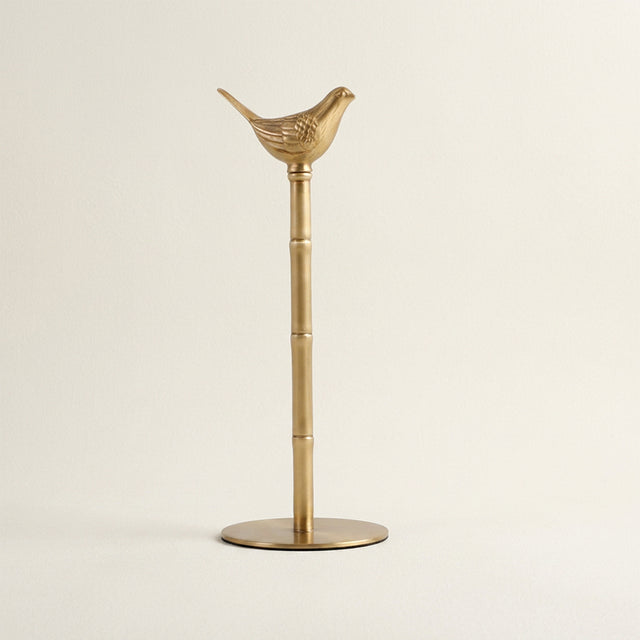 Gold bamboo bird paper towel stand