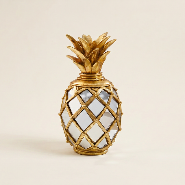 Gold pineapple candle holder