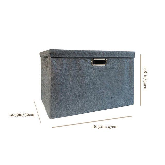 Gray Foldable PP Storage Bins Washable Organizer Box with Lid Size Chart 0905262