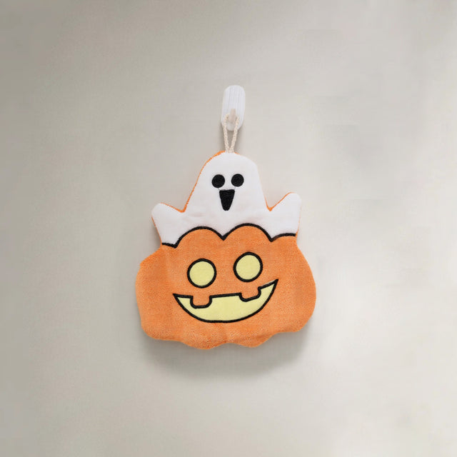 Halloween Cartoon Pumpkin Ghost Coral Velvet Hand Towel 080734