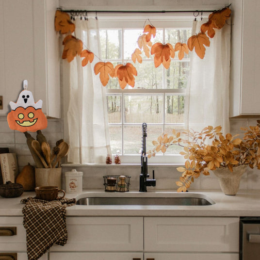 Halloween Cartoon Pumpkin Ghost Coral Velvet Hand Towel On The Cabinet 080734