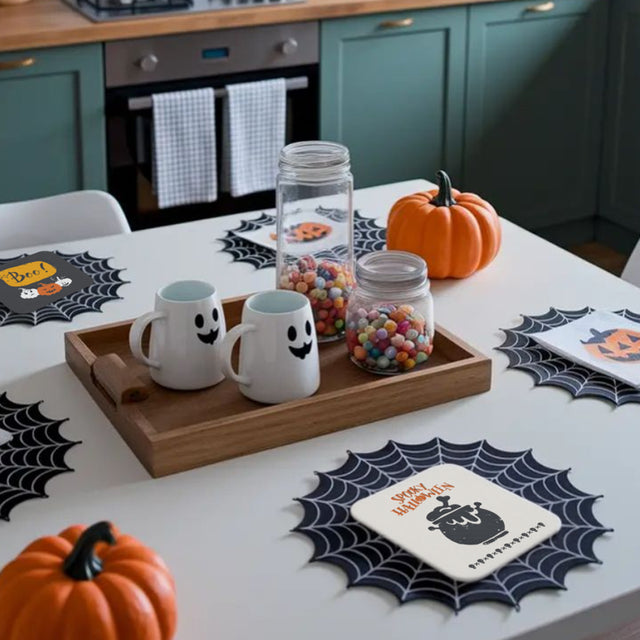 Halloween Creative Diatomite Absorbent Coasters For Drink On The Table 080733