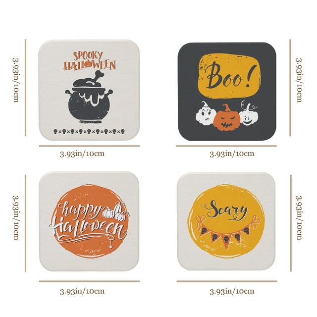 Halloween Creative Diatomite Absorbent Coasters For Drink Size Chart 080733