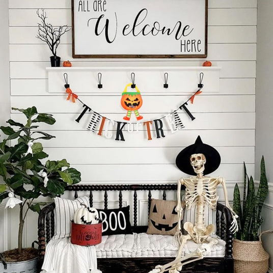 Halloween Creative Pumpkin Candy Treat Handbag Above The Letter Banner 080829