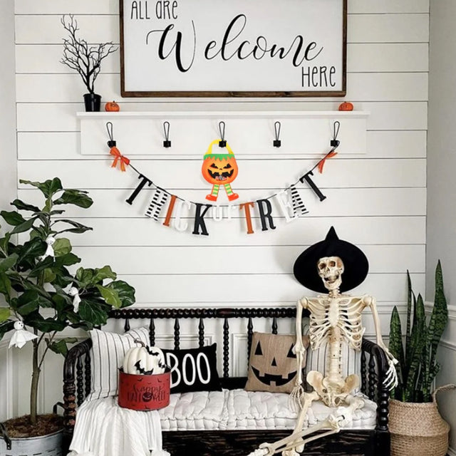 Halloween Creative Pumpkin Candy Treat Handbag Above The Letter Banner 080829