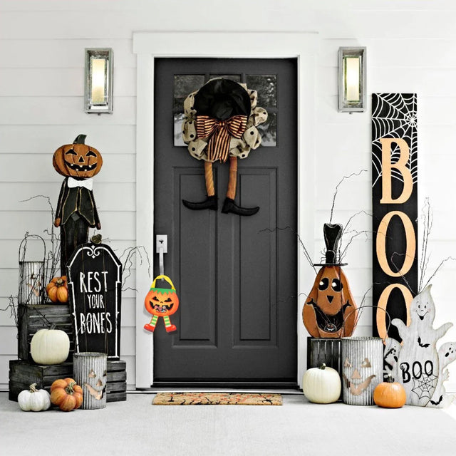 Halloween Creative Pumpkin Candy Treat Handbag On The Wall 1 080829