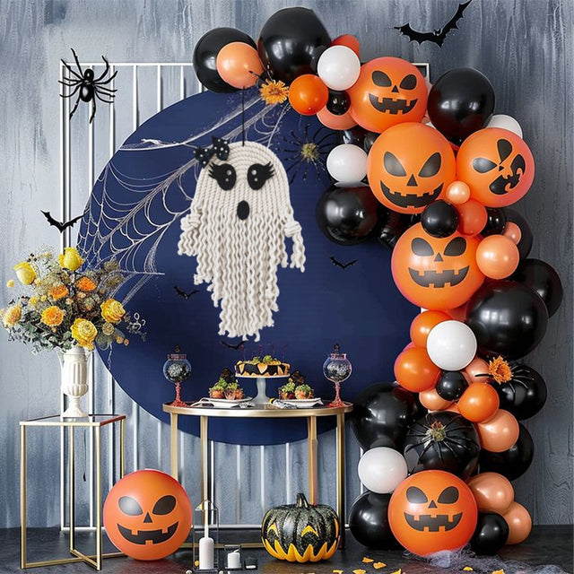 Halloween Knit Hand-Made Cute Ghost Hanging Decor On The Backdrop 080831