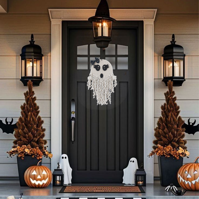 Halloween Knit Hand-Made Cute Ghost Hanging Decor On The Door 2 080831