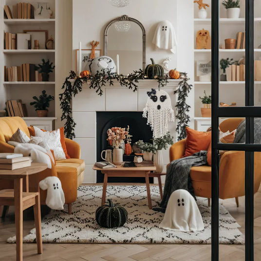 Halloween Knit Hand-Made Cute Ghost Hanging Decor On The Fireplace 080831