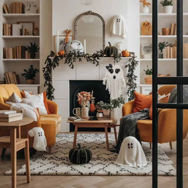 Halloween Knit Hand-Made Cute Ghost Hanging Decor On The Fireplace 080831