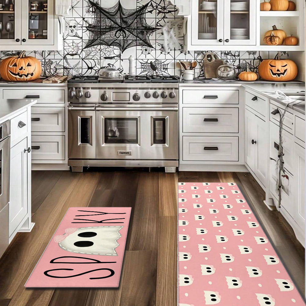 Halloween Pink Ghost Crystal Velvet Kitchen Set In The Kitchen 081225