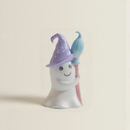 Halloween Resin Ghost with Broom Decorative Ornament 081204