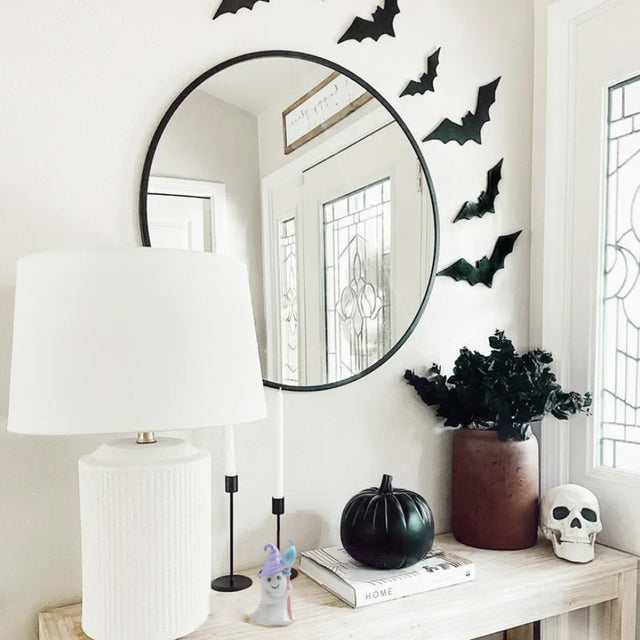 Halloween Resin Ghost with Broom Decorative Ornament Besides The Table Lamp 081204