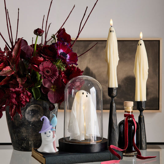 Halloween Resin Ghost with Broom Decorative Ornament On The Book 081204