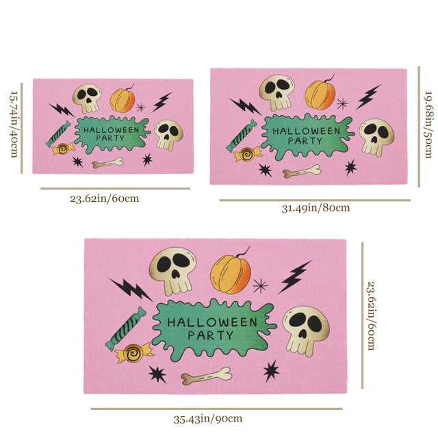 Halloween Skull Door Mat Kitchen Bathroom Mat Size Chart 081227