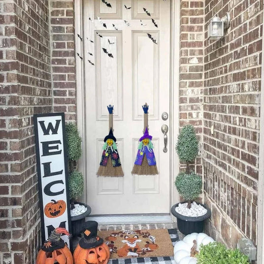 Halloween Witch Ornament Broom Shaped Decor Random Delivery On The Door 080809
