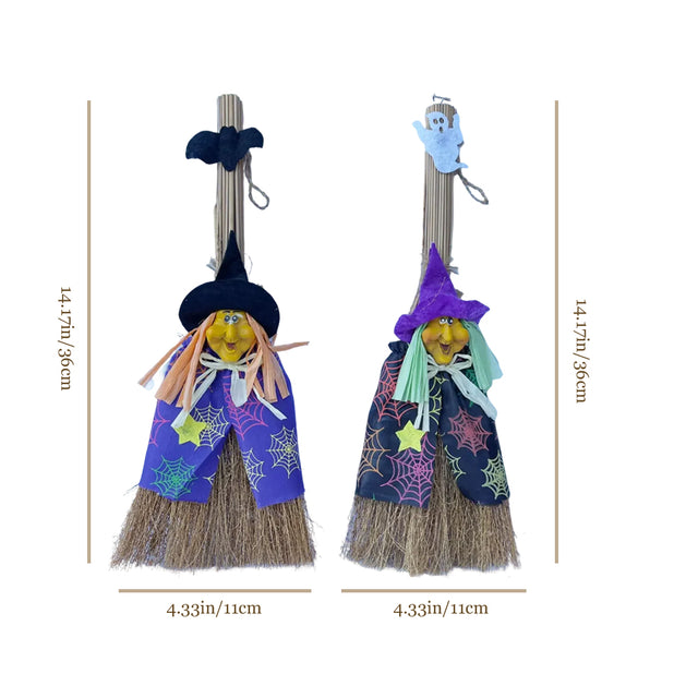 Halloween Witch Ornament Broom Shaped Decor Random Delivery Size Chart 080809